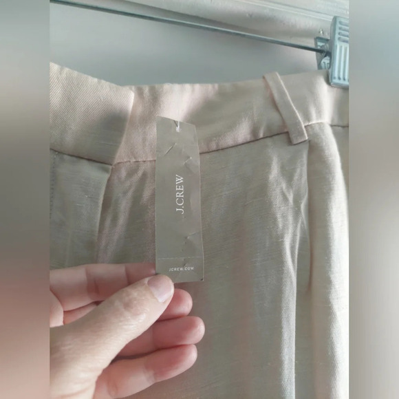 J.Crew Essential Pant linen & Cupro Beige New! Size 14 Beach Office Minimalist - Picture 3 of 5